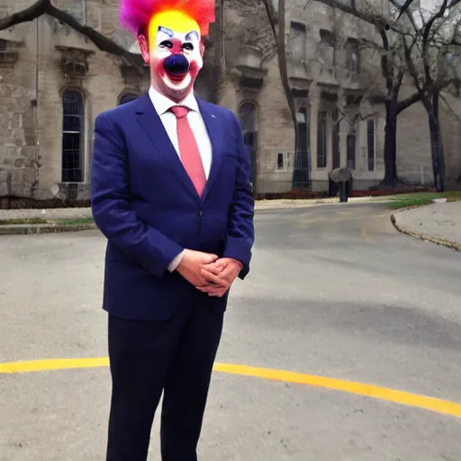 Image similar to president boric with clown hair