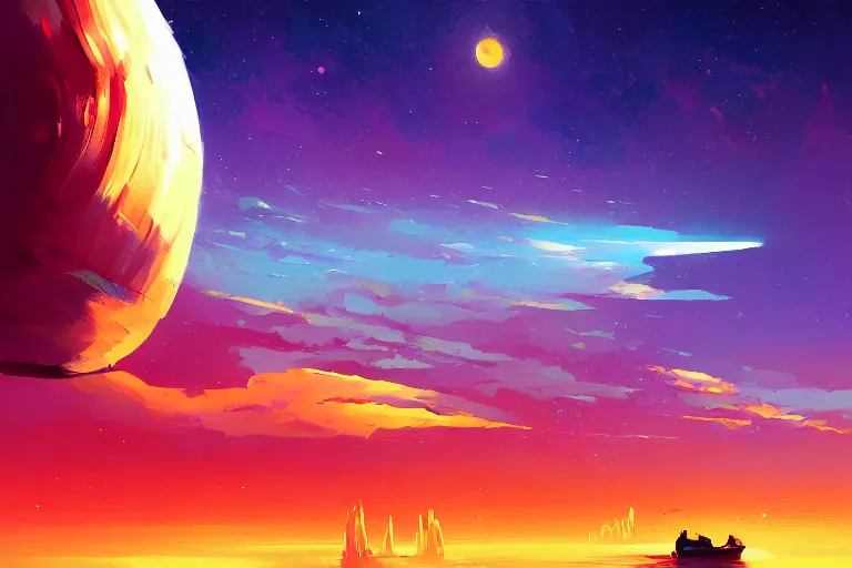 Prompt: eisberg floating in space, by anato finnstark, by alena aenami, by john harris, by ross tran, by wlop, by rhads, by andreas rocha