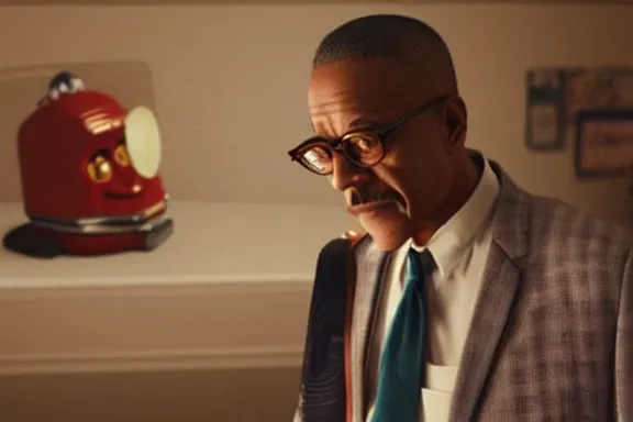 Prompt: “ very very high quality screenshot of gus fring in a pixar movie, rendered in octane 8 k with detailed cinematic lighting and shading, award - winning crisp details ”