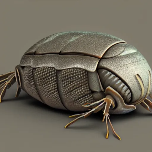 Prompt: cute isopod going to school, octane render, cute