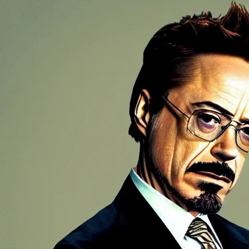 Image similar to robert downey jr as walter white