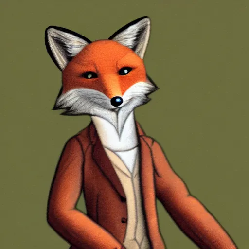 Prompt: an anthropomorphic fox