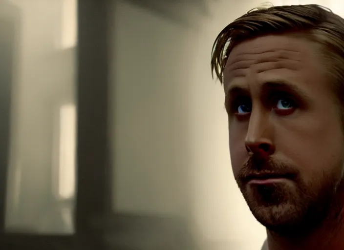 Prompt: ryan gosling in a still from animated horror movie, animated movie shot, extremly high quality, uhd, 4 k, cinematic lighting