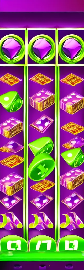 Image similar to purple and green casino slots, material design