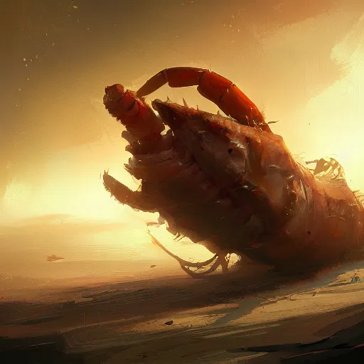 Prompt: shrimp digital art in the style of Greg Rutkowski and Craig Mullins, 4k