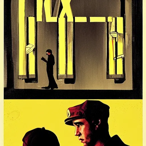 Prompt: taxi driver, a movie by martin scorsese, in a style of edward hopper