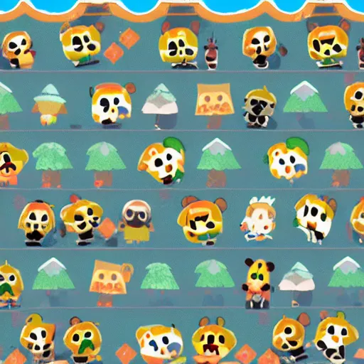 Image similar to animal crossing video game pattern texture pack