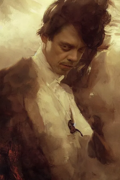 Image similar to beautiful portrait of anthropomorphic loaf of bread steve buscemi, art by anders zorn, wonderful masterpiece by greg rutkowski, beautiful cinematic light, american romanticism thomas lawrence, greg rutkowski