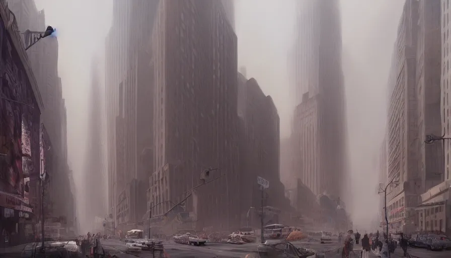 Prompt: New-York under sand during a sandstorm, hyperdetailed, artstation, cgsociety, 8k