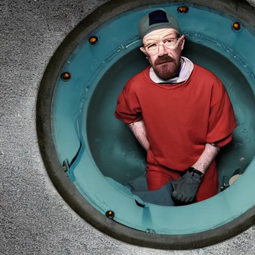 Image similar to Walter white halfway in a sewer