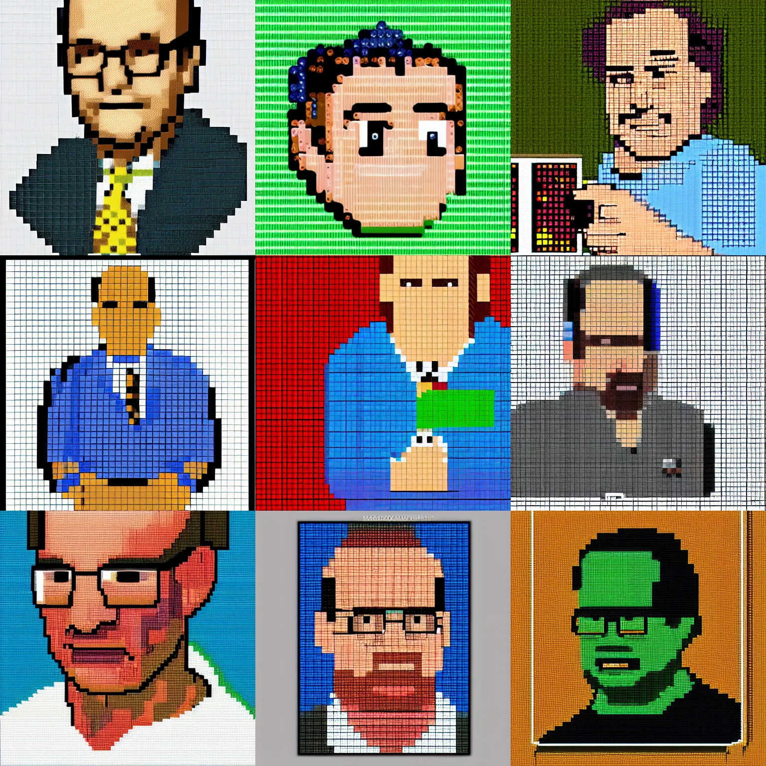 Prompt: photorealistic colecovision portrait of george alexander as george costanza, pixel art