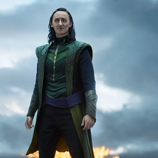 Image similar to film still of Tom Felton as Loki in Avengers Infinity War