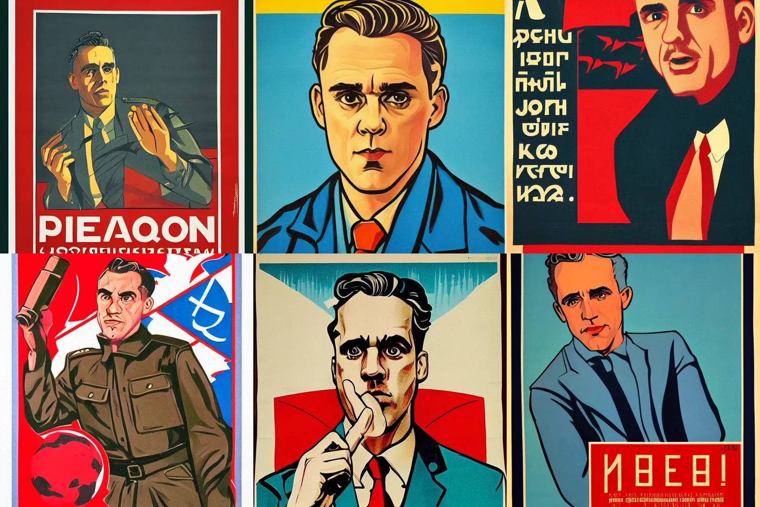 Prompt: soviet propaganda poster of jordan peterson