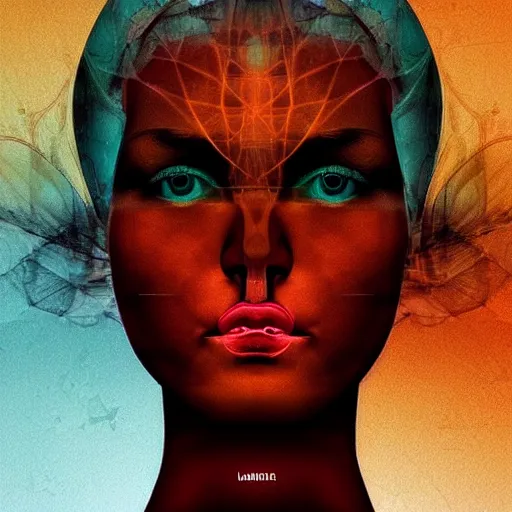 Image similar to The mind separates from the body. Nice colour scheme, warm colour. Grainy. Beautiful artistic digital artwork by artist Lurid. (2022)