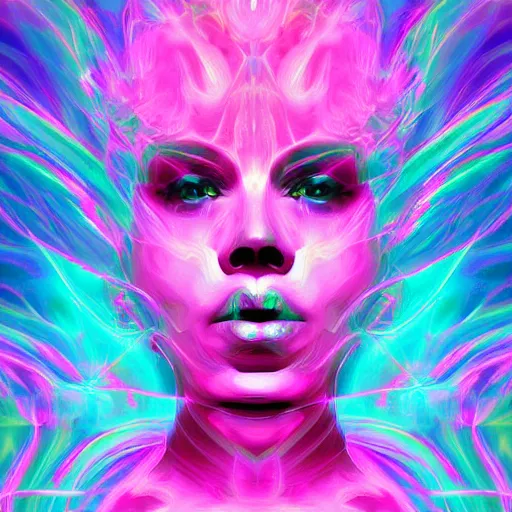 Prompt: pink paradise god, clip guided diffusion style, digital painting, ultradetailed