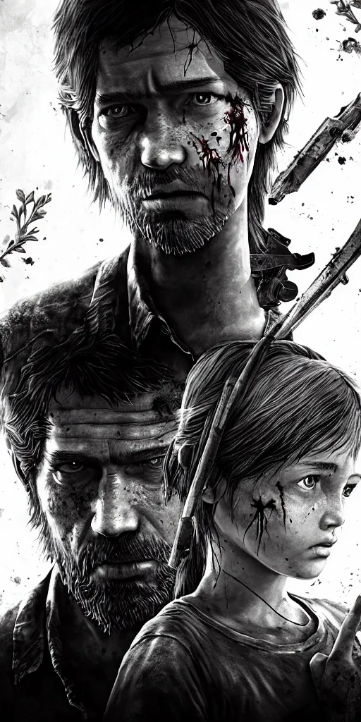 Image similar to the last of us zombie, hyperrealistic, flowers bursting, black and white, cordyceps, striking, hyperrealistic, highly detailed, soft focus, sharp, 8k,