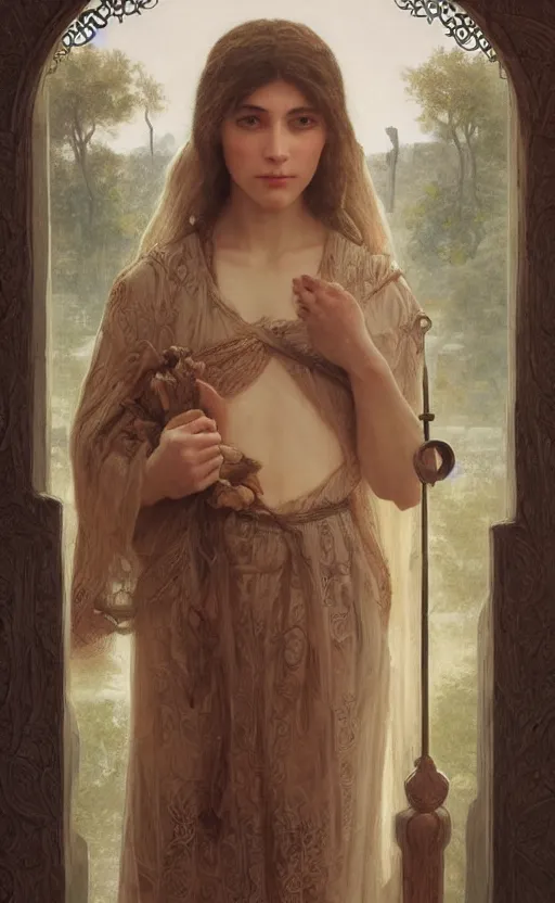 Image similar to kindness, highly detailed, concept art, intricate, sharp focus, einar jonsson and bouguereau