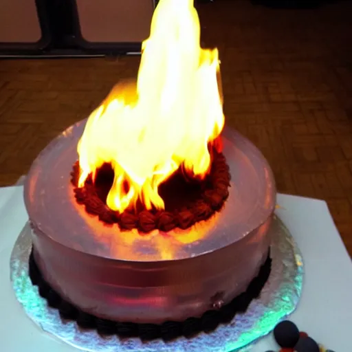 Image similar to bibpday cake on fire