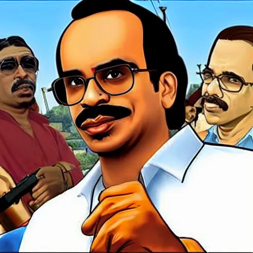 Prompt: Uddhav Thackeray as a character in GTA San Andreas