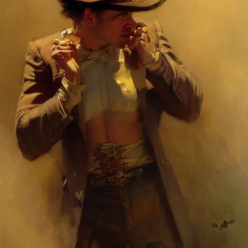 Image similar to 2 legit 2 quit, painting by gaston bussiere, craig mullins, j. c. leyendecker