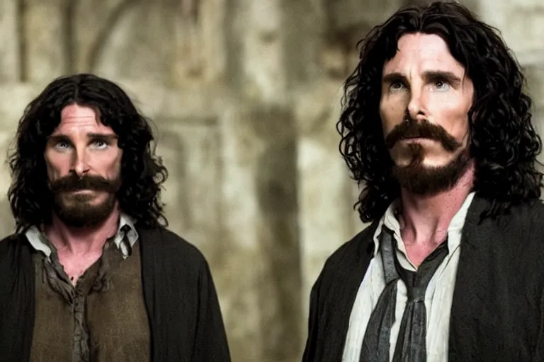 Image similar to film still Christian Bale as Sirius Black in Harry Potter movie