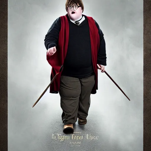 Image similar to obese harry potter, 4 k