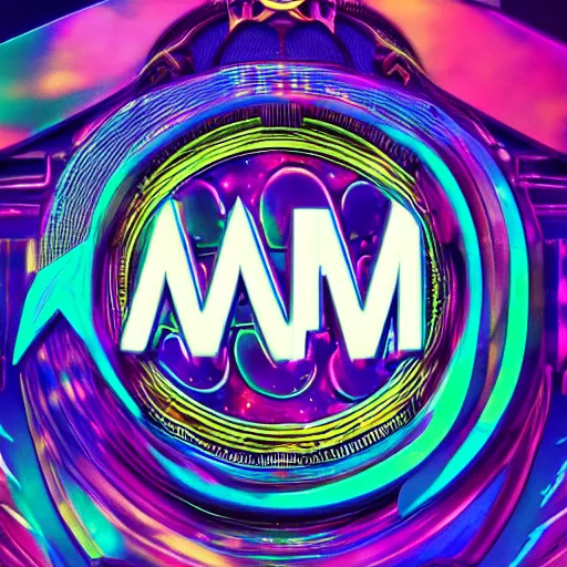 Image similar to a and w vaporwave logo, colorful, digital art, cosmic, 3 d high definition, trending on art station, photorealistic, high resolution, 8 k, octane, hyper detailed, insane details, intricate, elite, ornate, elegant trend, highly detailed and intricate, sharp focus, photography, unreal engine