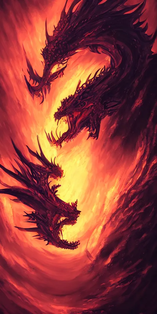Prompt: dragon breathing fire by anato finnstark, phone wallpaper
