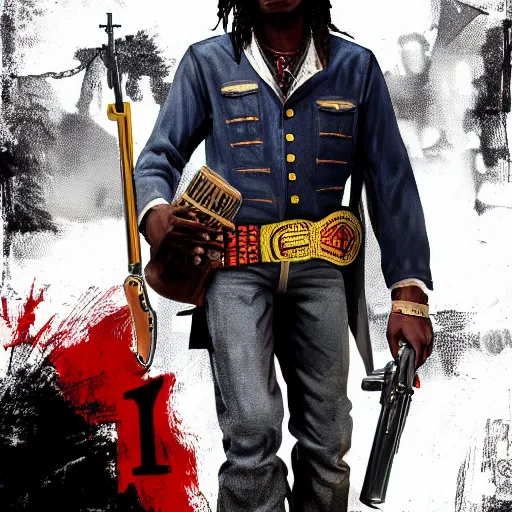 Image similar to Rapper Chief Keef In red dead redemption 2 digital art 4K quality super realistic