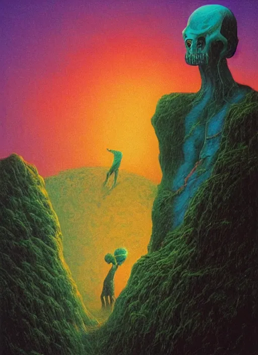 Image similar to alex jones by lisa frank and zdzislaw beksinski