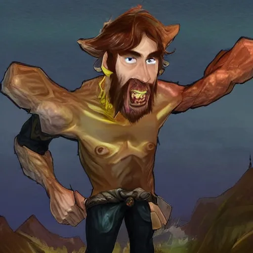 Prompt: Asmongold as Gigachad