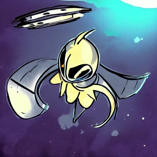 Image similar to Hollow Knight in the style of star trek,