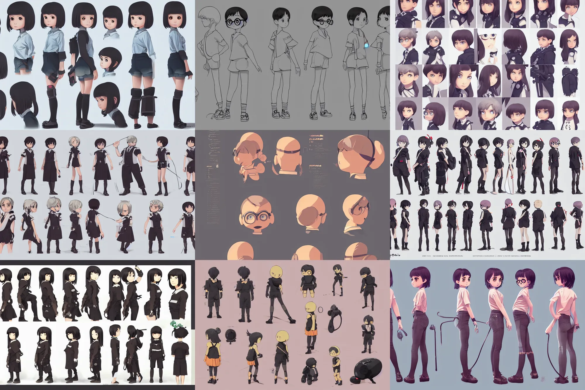 Prompt: character sheet for a minion by ilya kuvshinov and studio ghibli and wlop and rossdraws, digital art, trending on artstation, hd, 8 k, highly detailed, good lighting, beautiful, masterpiece