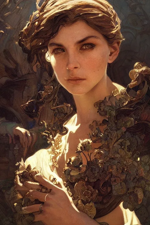 Image similar to civilization on the sun, intricate, elegant, dramatic lighting, rugged face, highly detailed, lifelike, photorealistic, digital painting, artstation, illustration, concept art, smooth, sharp focus, art by John Collier and Albert Aublet and Krenz Cushart and Artem Demura and Alphonse Mucha