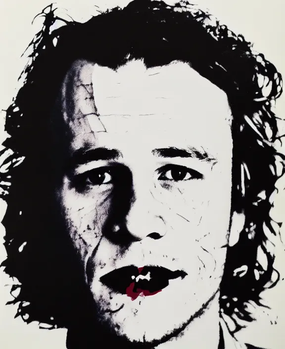 Image similar to heath ledger by andy warhol