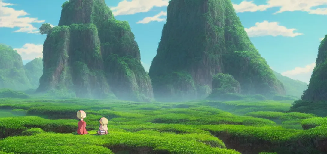 Image similar to a very high resolution image from a new movie. beautiful scenery. photorealistic, photography, directed by hayao miyazaki