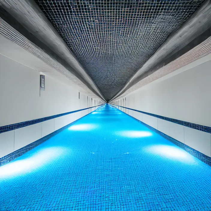 Image similar to photo of endless underground pool corridors highly detailed 8 k hdr smooth sharp focus high resolution award - winning photo