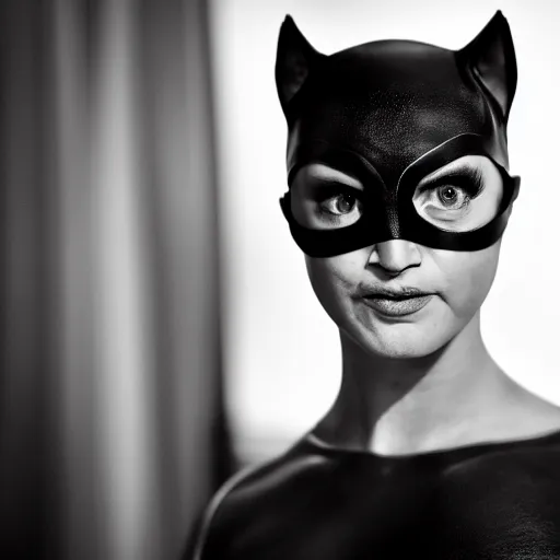 Image similar to Mark Zuckerberg as Catwoman, 105mm, Canon, f/22, ISO 100, 1/200s, 8K, RAW, symmetrical balance, Dolby Vision, Aperture Priority