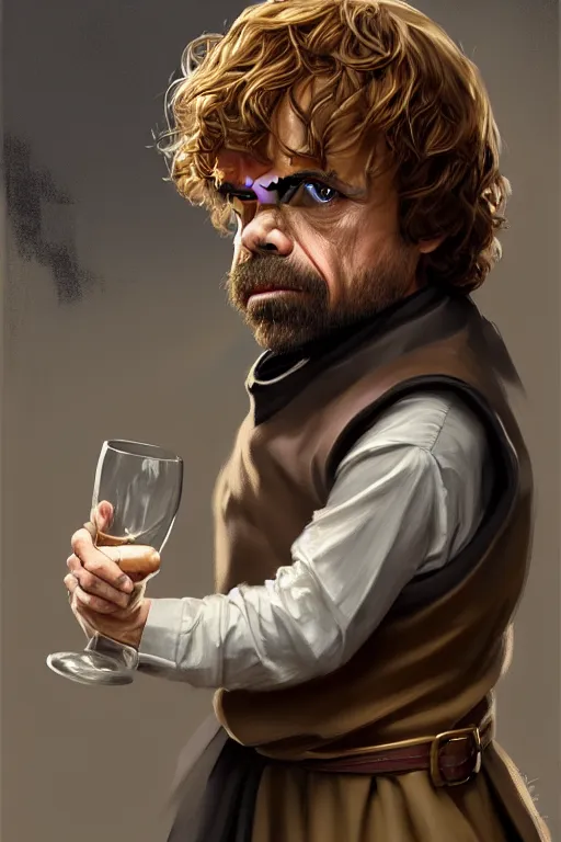 Image similar to tyrion lannister working in a winery, animation pixar style, by magali villeneuve, artgerm, jeremy lipkin and michael garmash, rob rey and kentaro miura style, golden ratio, trending on art station