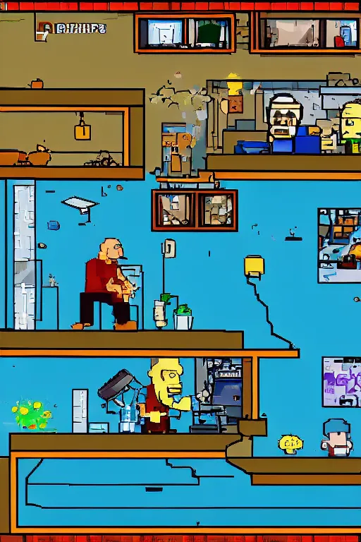 Image similar to a breaking bad video game game developed for the philips cd - i by philips interactive media, walter white, screenshot