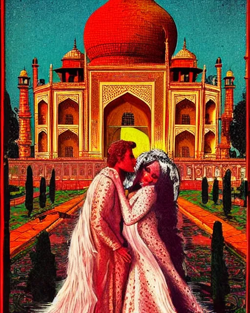 Image similar to tuesday weld visits the taj mahal by virgil finlay