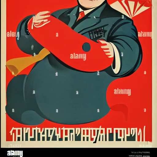 Image similar to fat don cryptonium, soviet propaganda poster, vivid colors