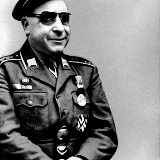 Image similar to portrait photograph of danny devito as a nazi officer in ww 2