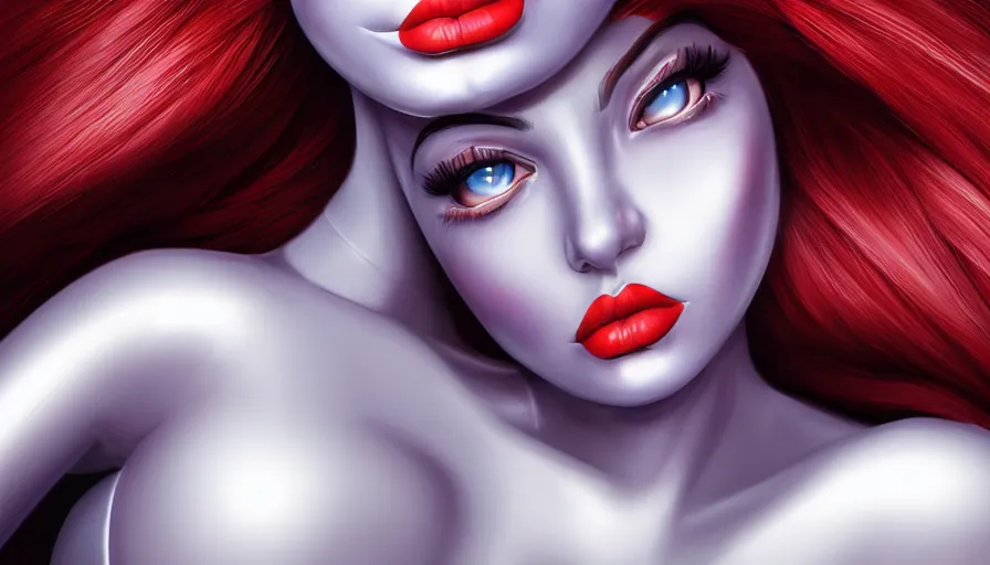 Image similar to jessica rabbit dressed as a robot girl, highly detailed portrait, digital painting, unreal engine, by artgerm