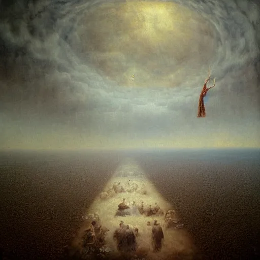 Image similar to a hyper realistic photograph of my hopes floating through a surreal landscape of fears by agostino arrivabene