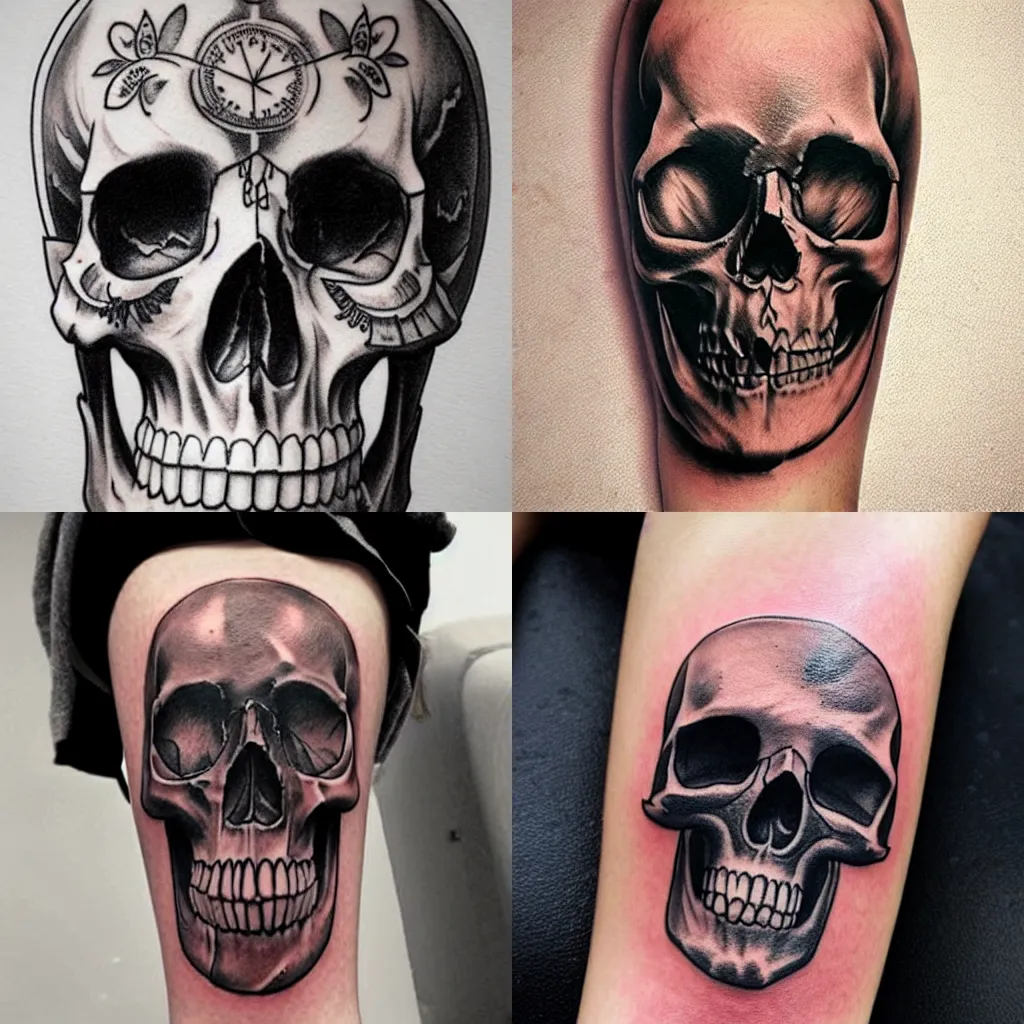 Prompt: skull tattoo