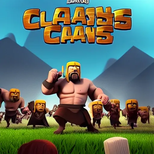 Prompt: clash of clans film poster concept featuring Kanye