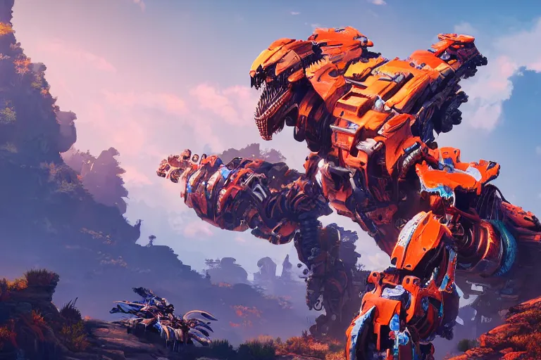 Image similar to clawstrider machine mecanical creature robot of horizon forbidden west horizon zero dawn bioluminiscence global illumination ray tracing hdr fanart arstation by ian pesty and alena aenami artworks in 4 k