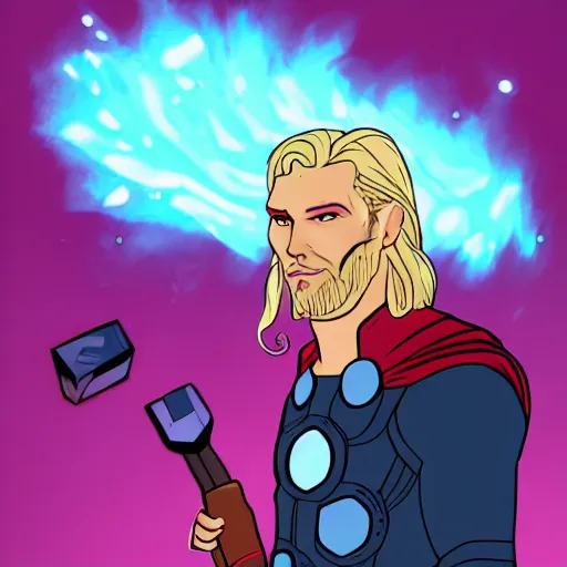 Image similar to Thor, in the style of Lore Olympus