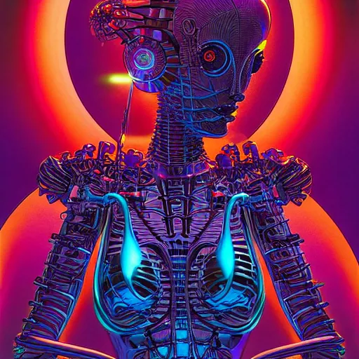 Image similar to sleek highly evolved biomechanical nubile borg queen hybrid being possessed by the machine spirit, artists mœbius and philippe caza with beryl cook and jack kirby, high contrast cinematic light, mystical shadows, sharp focus, octane render